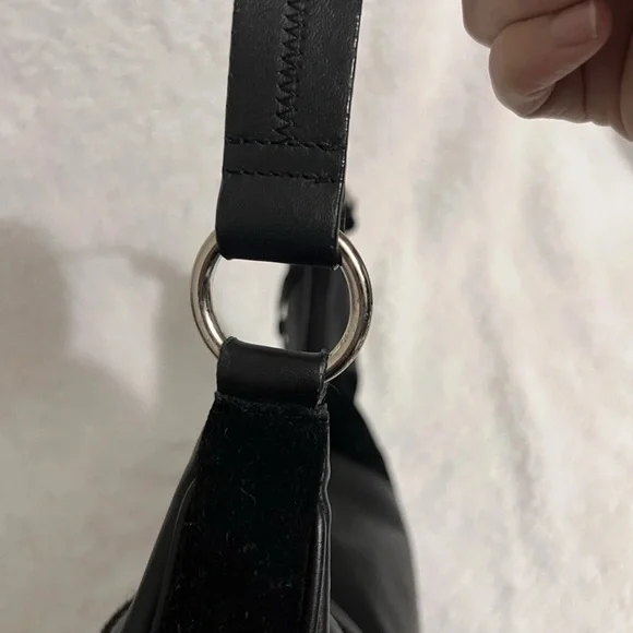 NWOT Etienne Aigner Black Leather & Suede Hobo Shoulder Bag Purse Y2K - Picture 8 of 11